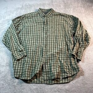 Abercrombie & Fitch Shirt Men's XL Green Plaid Button Down Dad Farm Barn Outdoor